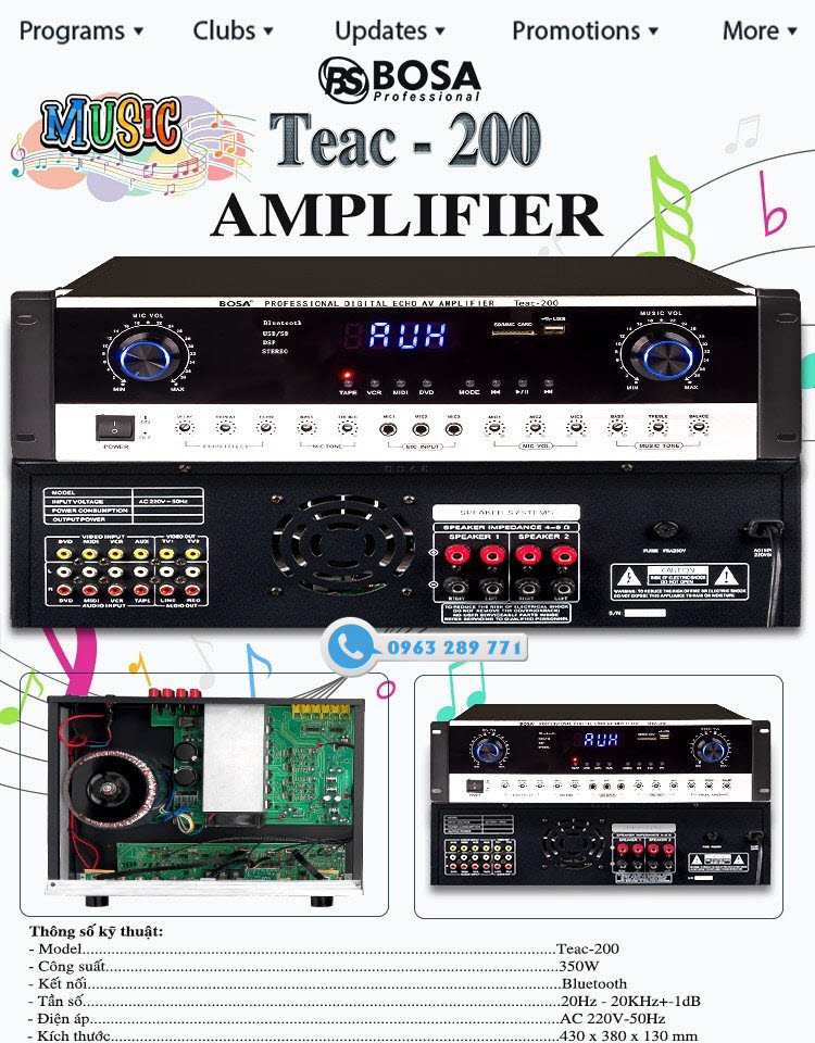 AMPLIFIER VANG SỐ BOSA TEAC-200